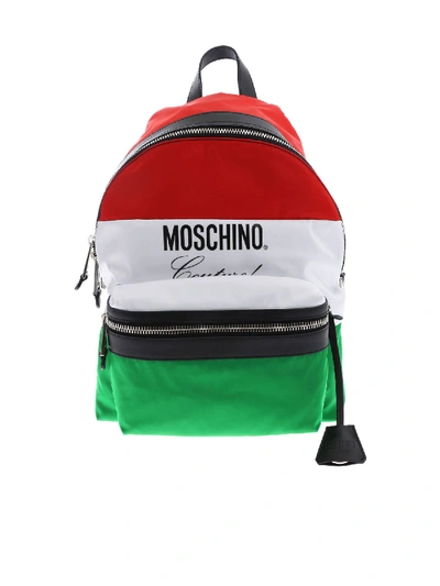Shop Moschino Flag Backpack In Multi