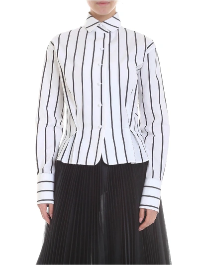 Shop Ermanno Scervino Striped Shirt In Black And White