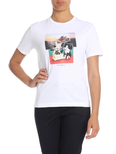 Shop Paul Smith Dog And Bone Printed T-shirt In White