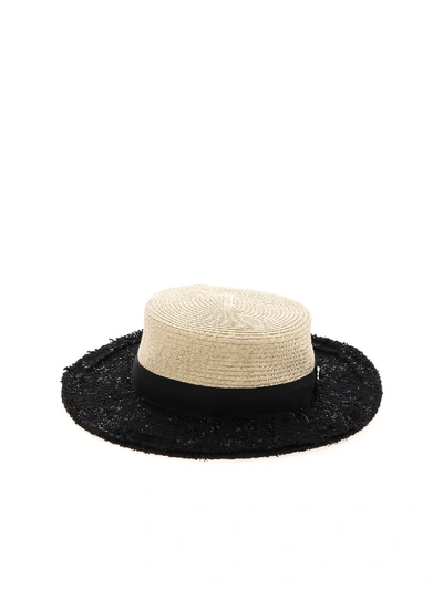 Shop Karl Lagerfeld Fedora Hat In Black Tweed In Beige