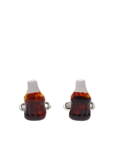 Shop Paul Smith Brown And White Cola Bottle Cufflinks