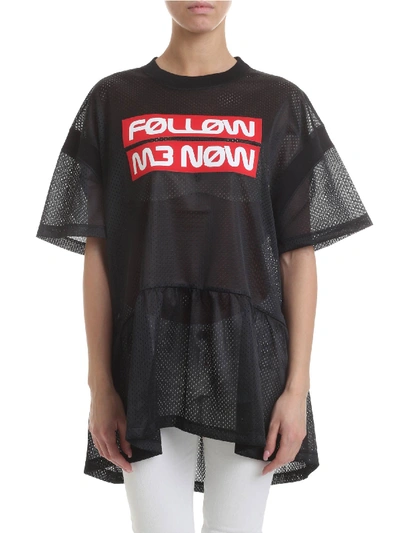 Shop Red Valentino Follow Me Now T-shirt In Black