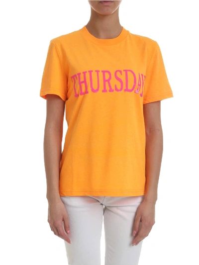 Shop Alberta Ferretti Rainbow Week Thursday T-shirt In Orange