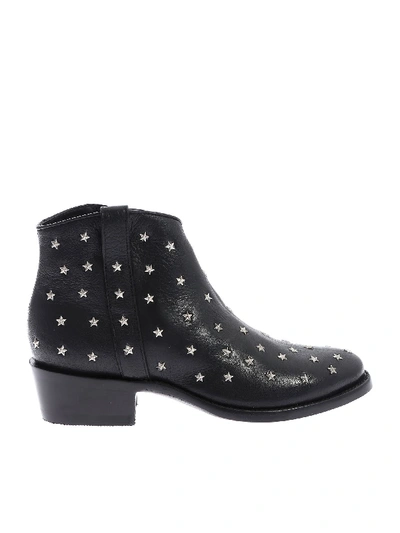 Shop Mexicana Etoile 3 Texan Boots In Black With Stars