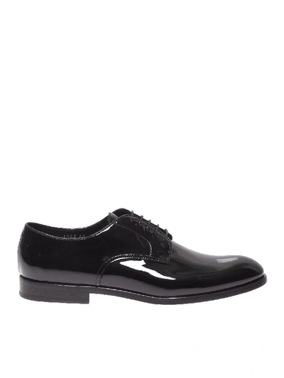 Shop Doucal's Patent Derby In Black