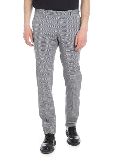 Shop Incotex Grey Prince Of Wales Trousers