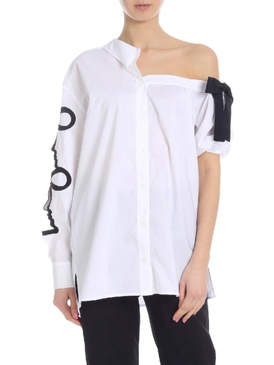 Shop Vivetta Pisa Shirt In White With Black Bow