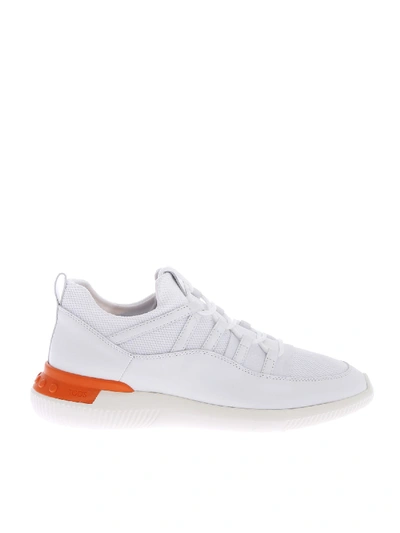 Shop Tod's Sneakers In White Leather And Fabric