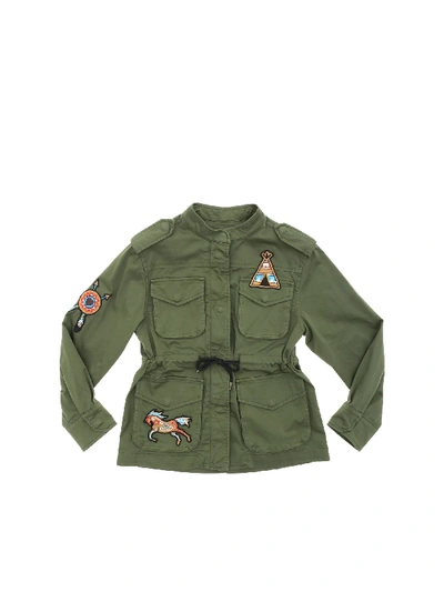 Shop Alberta Ferretti Army Green Field Jacket With Patch