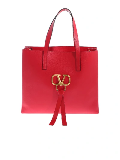 Shop Valentino Large Vring Bag In Red