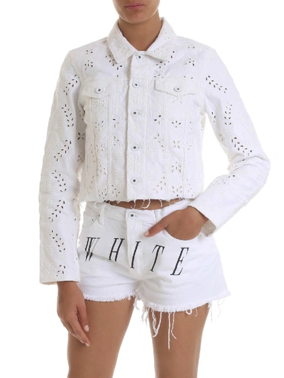 Shop Off-white Jacket In White Denim