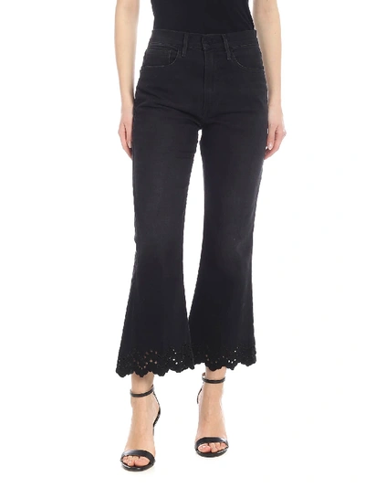 Shop Frame Black Bootcut Jeans With Embroidery