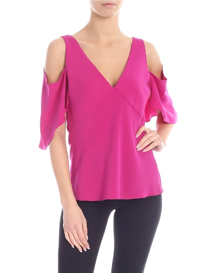 Shop Mcq By Alexander Mcqueen Off-shoulders Top In Cyclamen Pink In Fuchsia