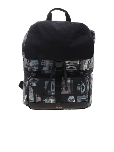 Shop Paul Smith Backpack With Multicolor Camera Print