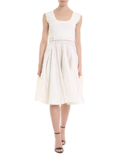 Shop Moncler Ivory White Flounce Dress