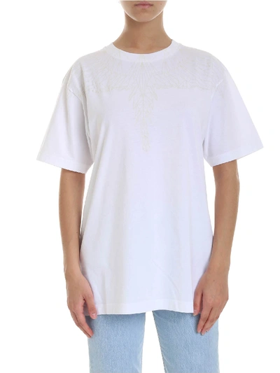 Shop Marcelo Burlon County Of Milan Neon Wings Crew-neck T-shirt In White