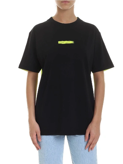 Shop Marcelo Burlon County Of Milan Peligro T-shirt In Black And Fluo Yello