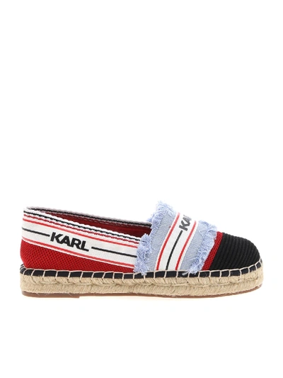 Shop Karl Lagerfeld Kamini Espadrillas In Red And Denim