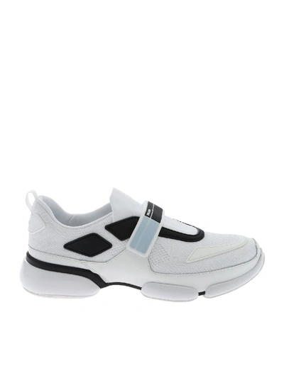 Shop Prada Sport Knit Sneakers In White