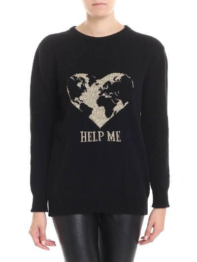 Shop Alberta Ferretti Help Me Oversize Pullover In Black