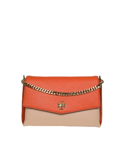 Shop Tory Burch Kira Bag In Color-block Leather In Orange