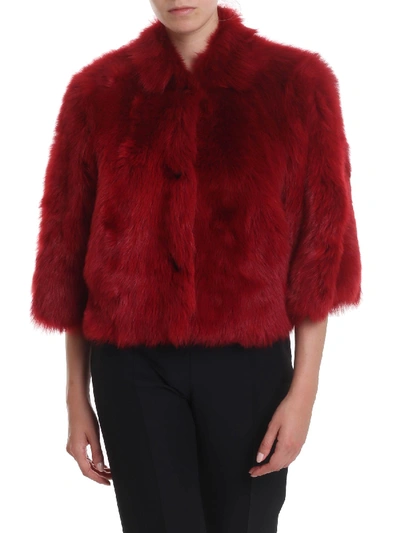 Shop Red Valentino Reversible Sheepskin In Red