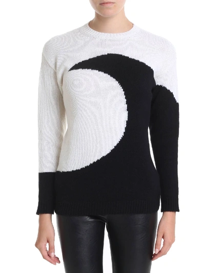 Shop Valentino Cashmere Luna Inlay Jumper In Black