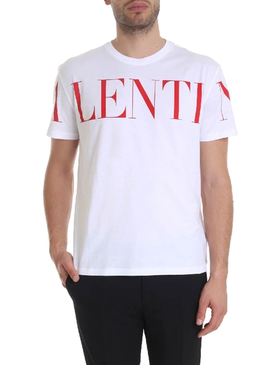Shop Valentino Print T-shirt In White