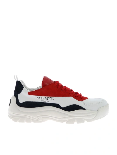 Shop Valentino Chunky Sneakers In White Leather