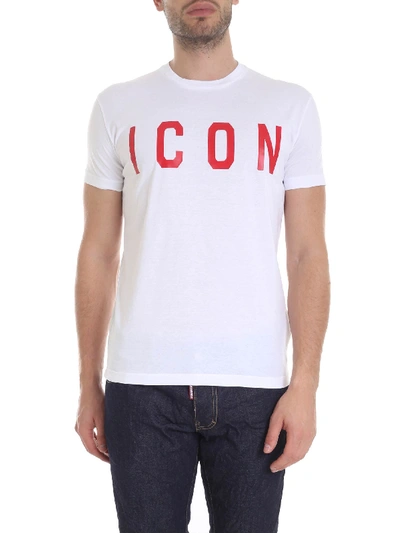 Shop Dsquared2 Icon Printed T-shirt In White