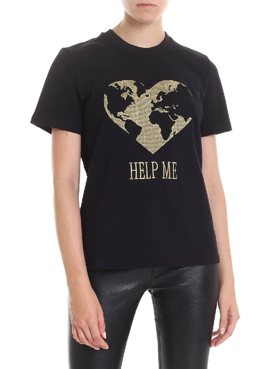 Shop Alberta Ferretti Help Me Regular Fit T-shirt In Black