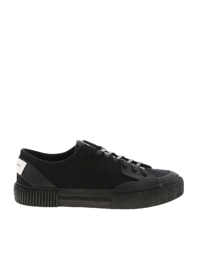 Shop Givenchy Tennis Light Sneakers In Black Canvas