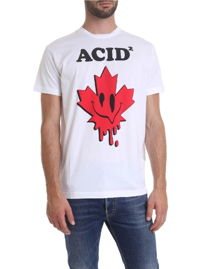 Shop Dsquared2 Acid Printed T-shirt In White