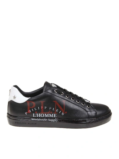 Shop Philipp Plein Lo-top Sneakers In Black Nappa Leather