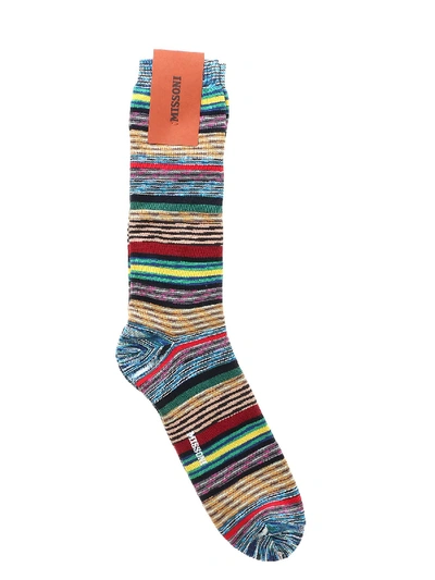 Shop Missoni Socks With Multicolor Striped Pattern