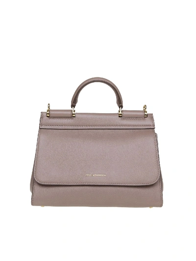 Shop Dolce & Gabbana Sicily Small Soft Bag In Dove Gray In Grey