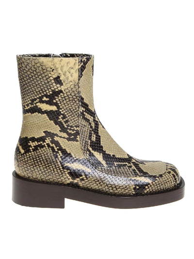 Shop Marni Boots In Animal-printed Leather In Animal Print