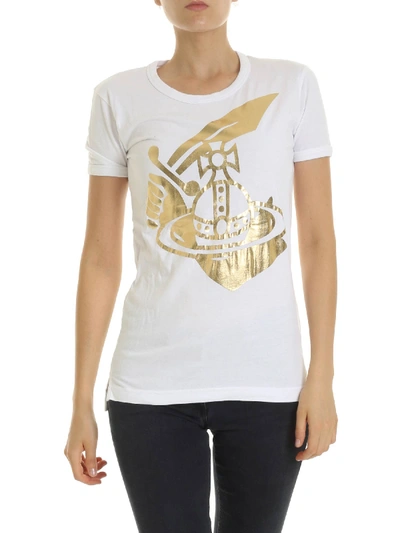 Shop Vivienne Westwood Anglomania Arm & Cutlass White Crew Neck T-shirt