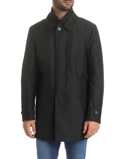 Shop Fay Morning Padded Coat In Black With Logo
