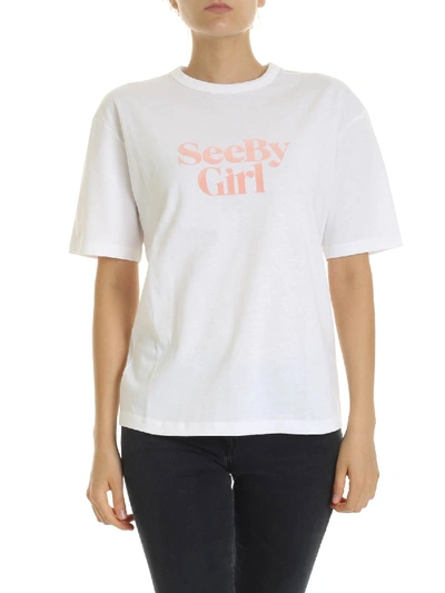 Shop See By Chloé See-girl T-shirt In White