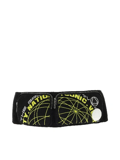 Shop Mcq By Alexander Mcqueen Black Belt Bag With Neon Prints