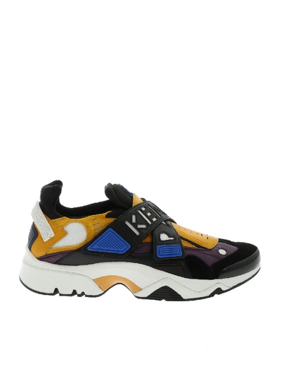 Shop Kenzo Sonic Scratch Sneakers In Black And Yellow In Multi