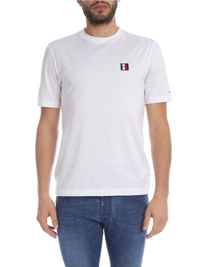Shop Tommy Hilfiger White T-shirt With Patch Logo