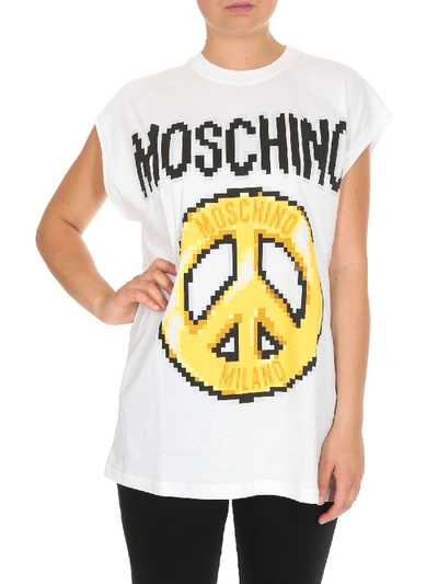 Shop Moschino Peace T-shirt In White