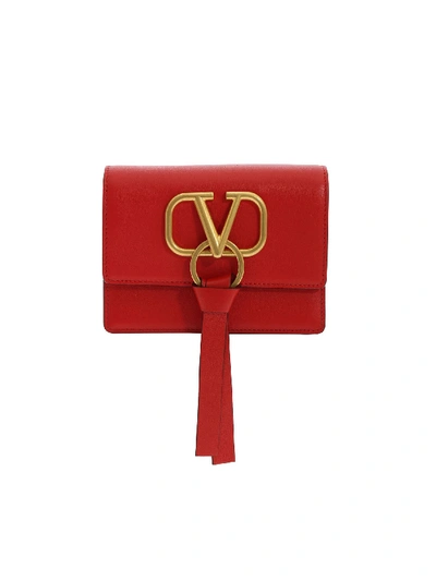 Shop Valentino Pouch Go Logo Bag In Red