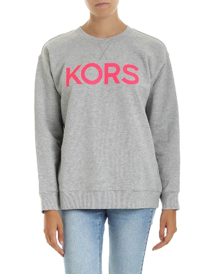Shop Michael Kors Gray Sweatshirt With Kors Print In Grey