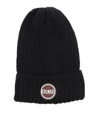 Shop Colmar Film Beanie In Black With Logo Patch