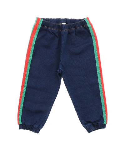 Shop Gucci Blue Denim Trousers