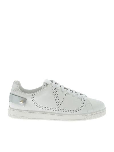 Shop Valentino Backnet White Sneakers With Vlogo