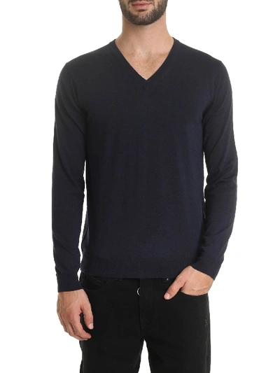 Shop Zanone Blue V-neck Pullover